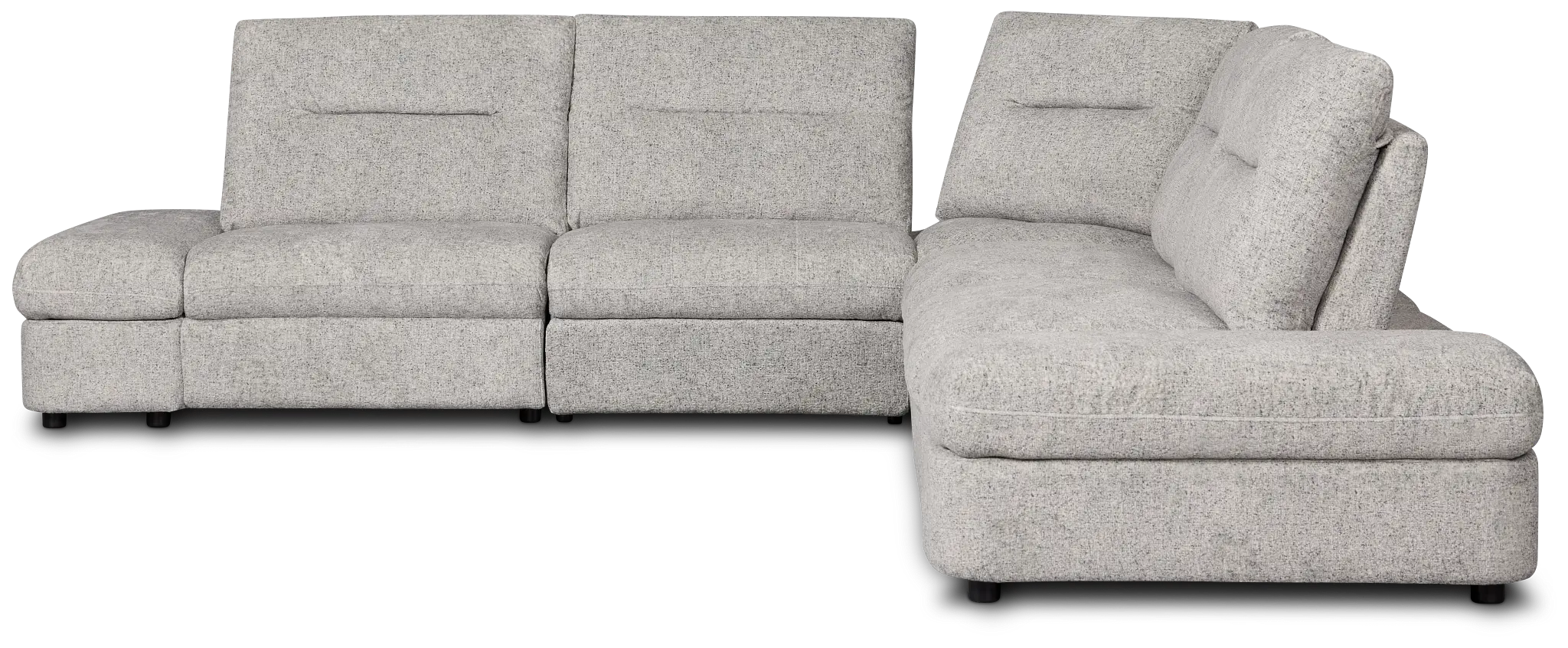 Mila Gray Fabric Small Dual Power Reclining Two-arm Sectional Mila Gray Fabric Small Dual Power Reclining Two-arm Sectional