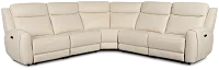 Walker Ivory Lthr/vinyl Small Two-arm Power Reclining Sectional