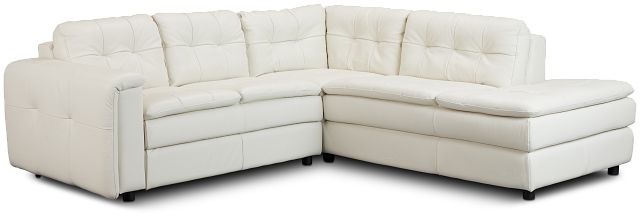 Rowan Light Beige Leather Small Right Bumper Sectional