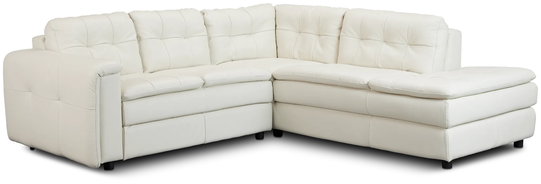 Rowan Light Beige Leather Small Right Bumper Sectional