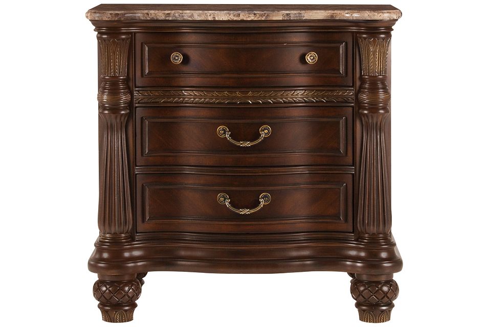 Tradewinds Dark Tone Marble Nightstand Bedroom Nightstands