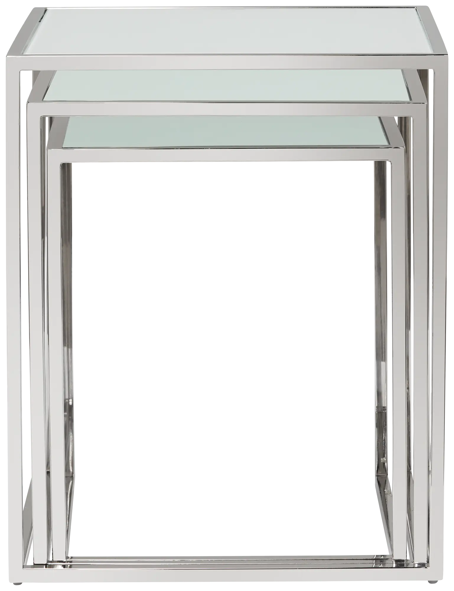 Eve White Glass Nesting End Table Eve White Glass Nesting End Table