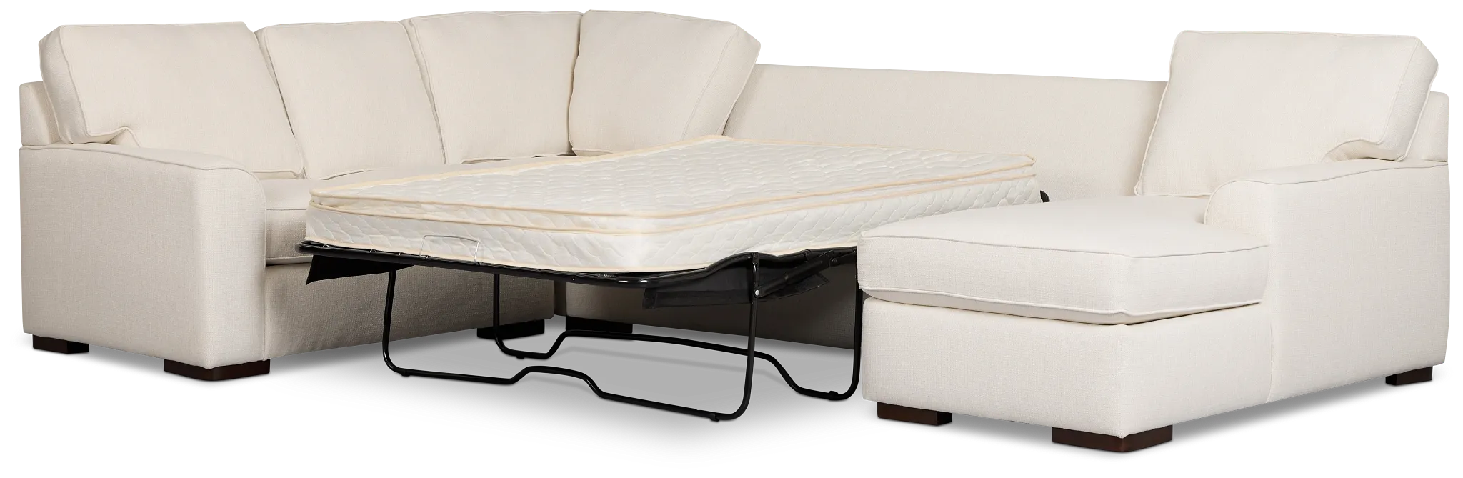 Sinclair Light Beige Fabric Right Chaise Innerspring Sleeper Sectional