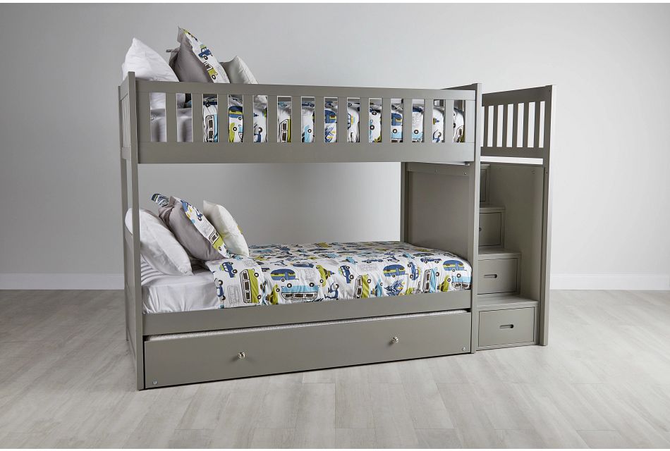 Bailey Gray Trundle Bunk Bed, Twin/twin (0)