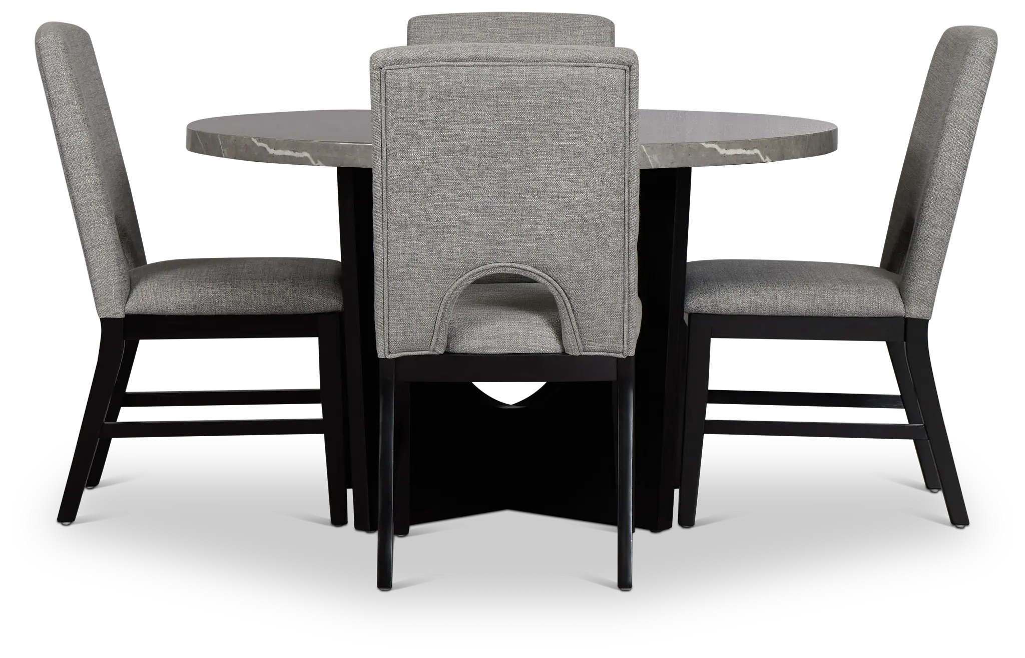 Oxford Two-tone Round Table & 4 Upholstered Chairs Oxford Two-tone Round Table & 4 Upholstered Chairs