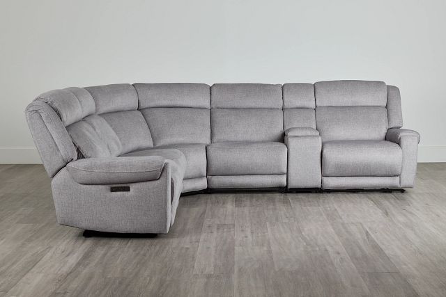 Beckett Gray Micro Medium Triple Power 2-arm Sectional