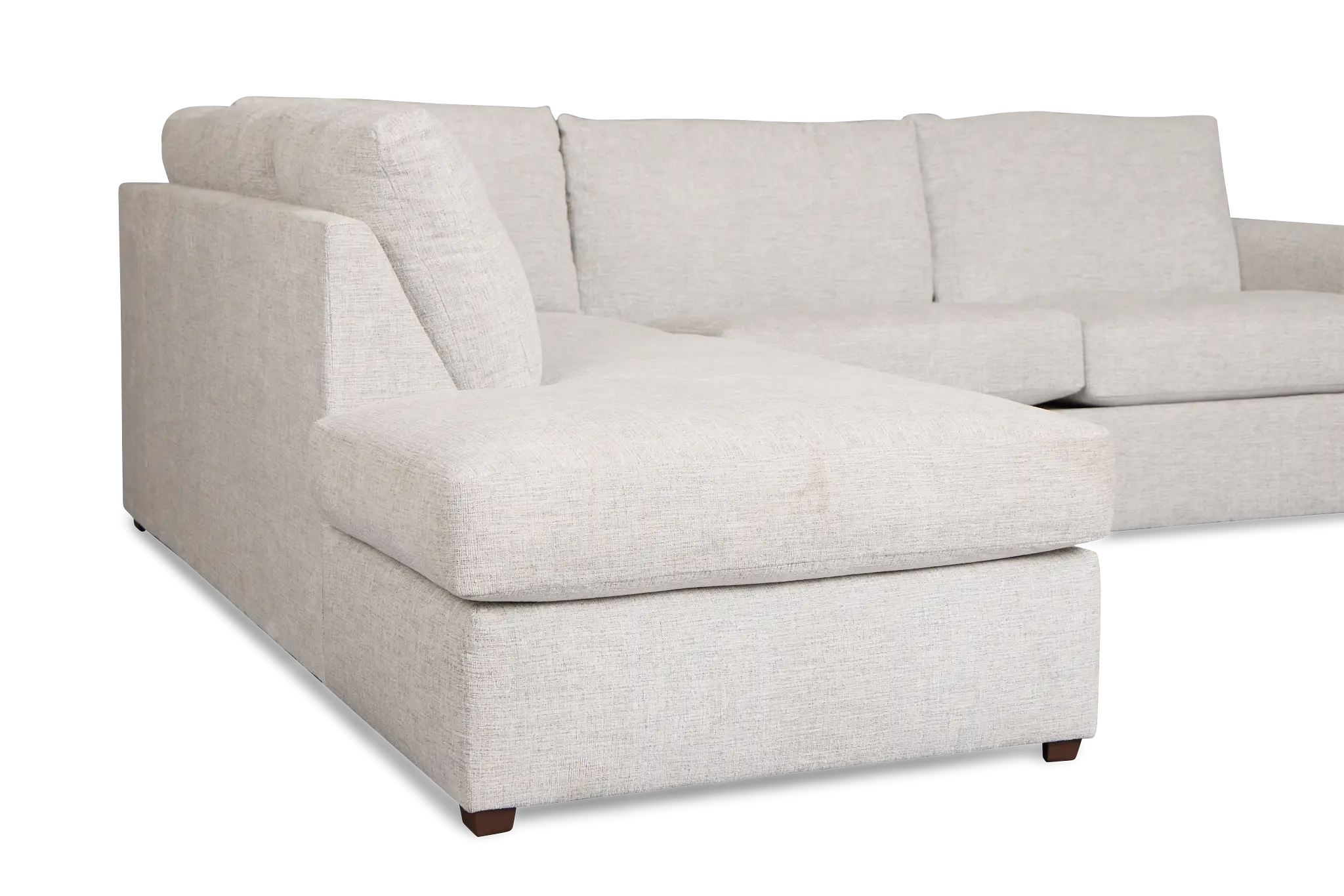 Miller Light Gray Fabric Left Bumper Sectional Miller Light Gray Fabric Left Bumper Sectional