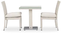 Bahia White 27" Square Table & 2 Chairs
