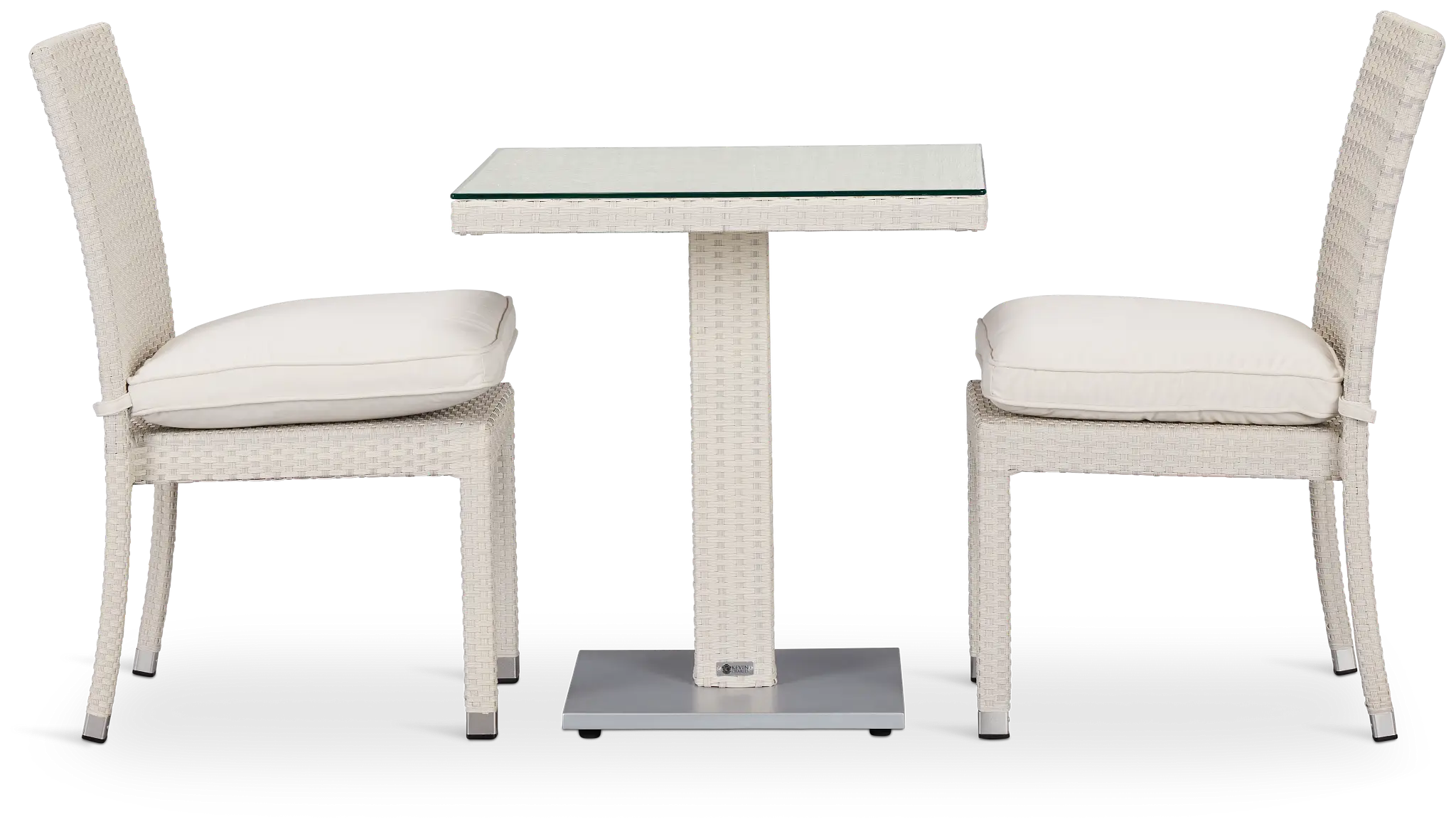 Bahia White 27" Square Table & 2 Chairs Bahia White 27" Square Table & 2 Chairs