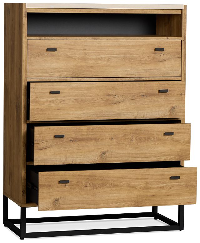 Perry Light Tone Stone Media Chest