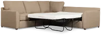 Tate Brown Fabric Medium 2-arm Right Cooling Memory Foam Sleeper Sec