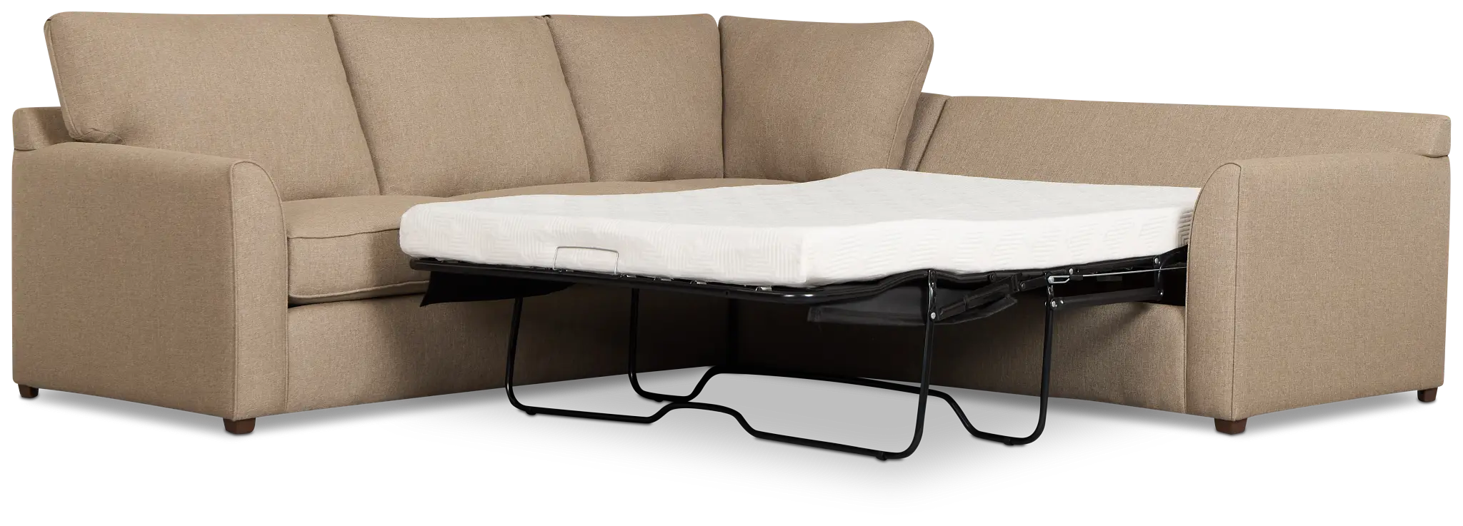 Tate Brown Fabric Medium 2-arm Right Cooling Memory Foam Sleeper Sec Tate Brown Fabric Medium 2-arm Right Cooling Memory Foam Sleeper Sec