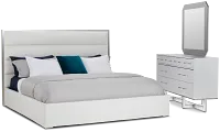 Cortina White Uph Platform Bedroom