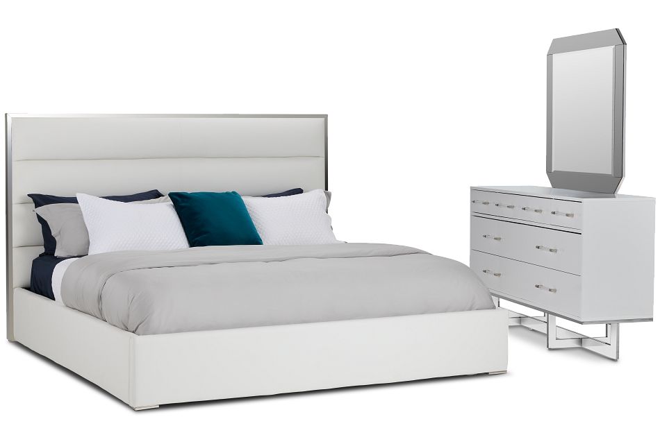 Cortina White Uph Platform Bedroom