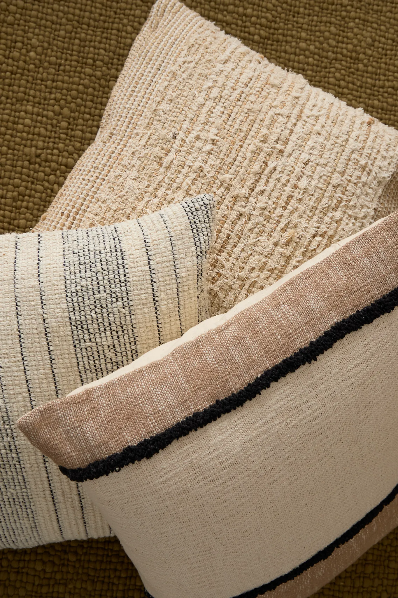 Khalil Ivory 24" Square Accent Pillow