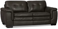 Braden Dark Gray Leather Loveseat