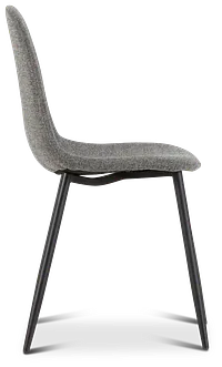 Havana Dark Gray Upholstered Side Chair W/ Black Legs