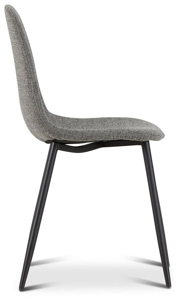 Havana Dark Gray Upholstered Side Chair W/ Black Legs
