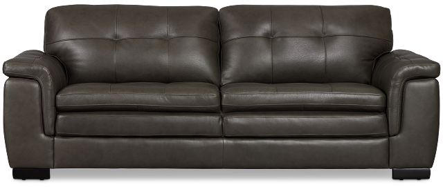 Braden Dark Gray Leather Sofa Living