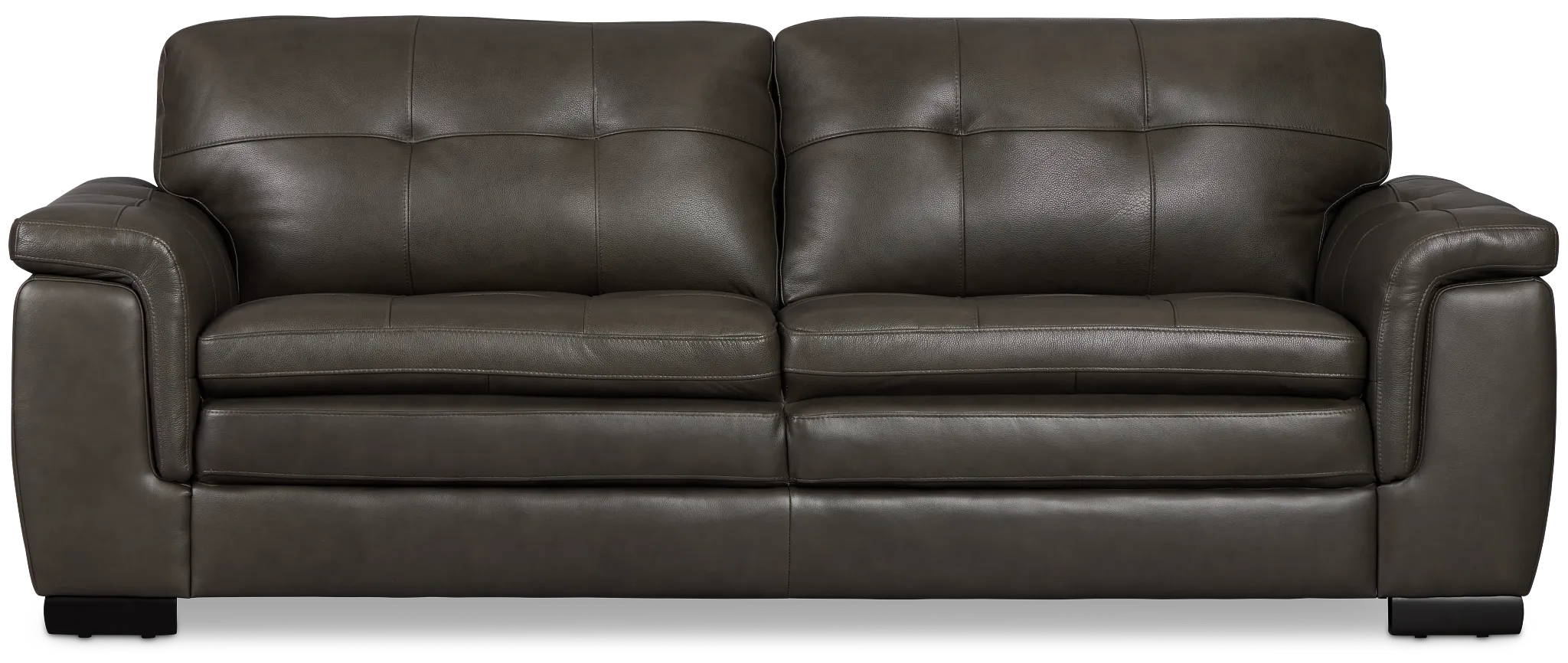 Braden Dark Gray Leather Sofa