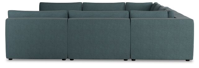 Destin Sutton Blue Fabric 8-piece Modular Sectional
