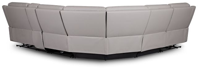 Walker Light Gray Lthr/vinyl Medium Triple Power 2-arm Sectional