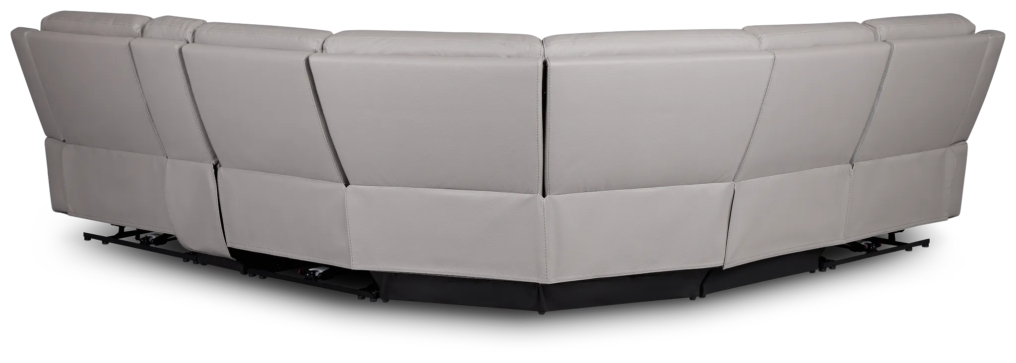 Walker Light Gray Lthr/vinyl Medium Triple Power 2-arm Sectional