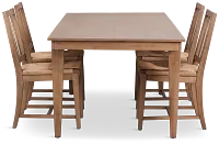 Provo Mid Tone Rect Table & 4 Woven Chairs