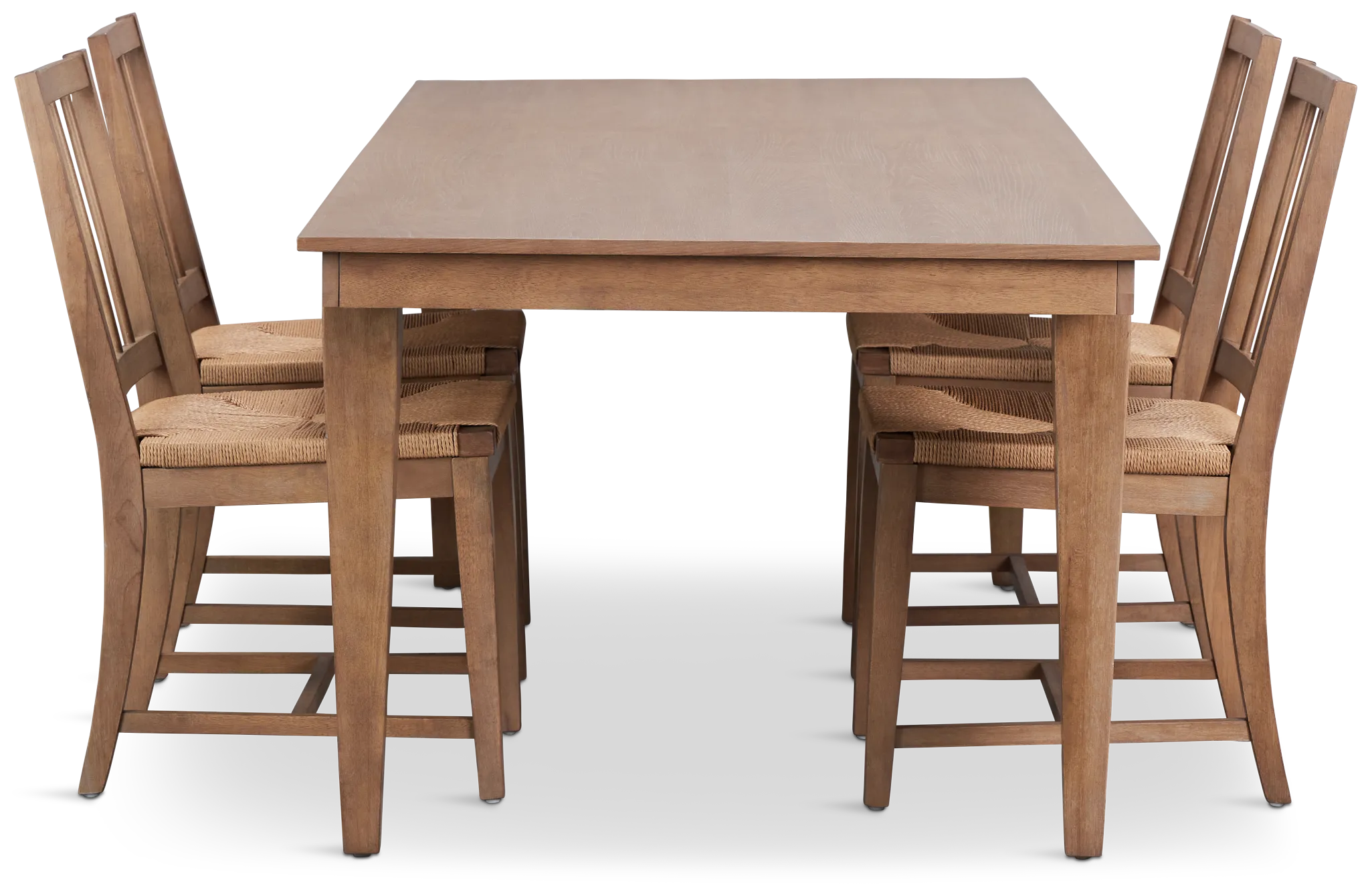 Provo Mid Tone Rect Table & 4 Woven Chairs