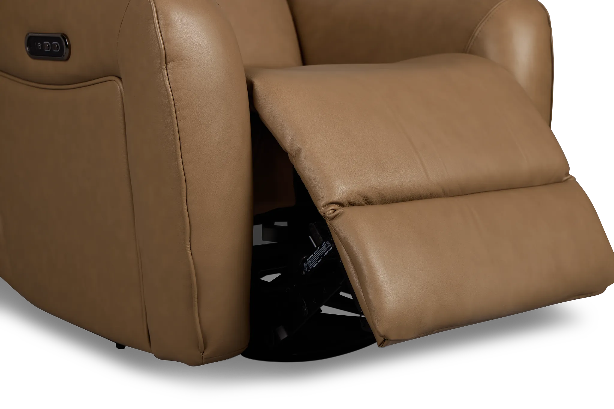 Julian Brown Lthr/vinyl Power Swivel Glider Recliner