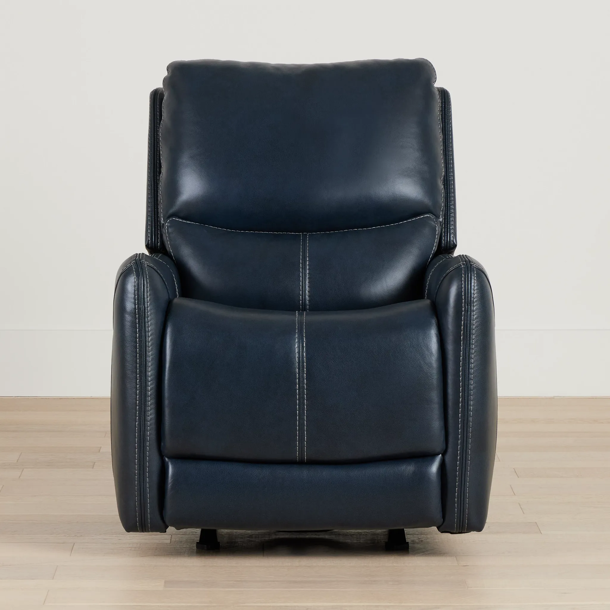 Jonas Dark Blue Lthr/vinyl Power Recliner With Heat And Massage
