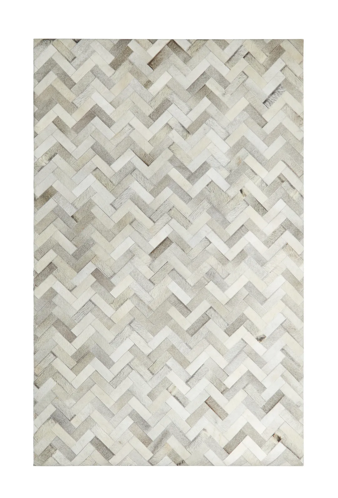 Chevy Light Gray Leather 5x8 Area Rug