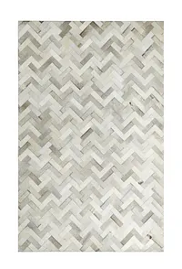 Chevy Light Gray Leather 5x8 Area Rug