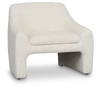 Carter White Fabric Accent Chair
