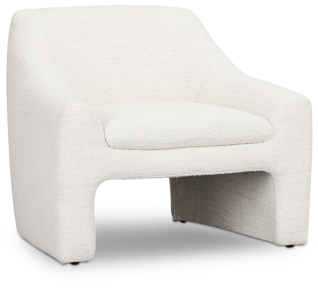 Carter White Fabric Accent Chair