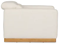 Leona Light Beige Fabric Power Recliner With Power Headrest