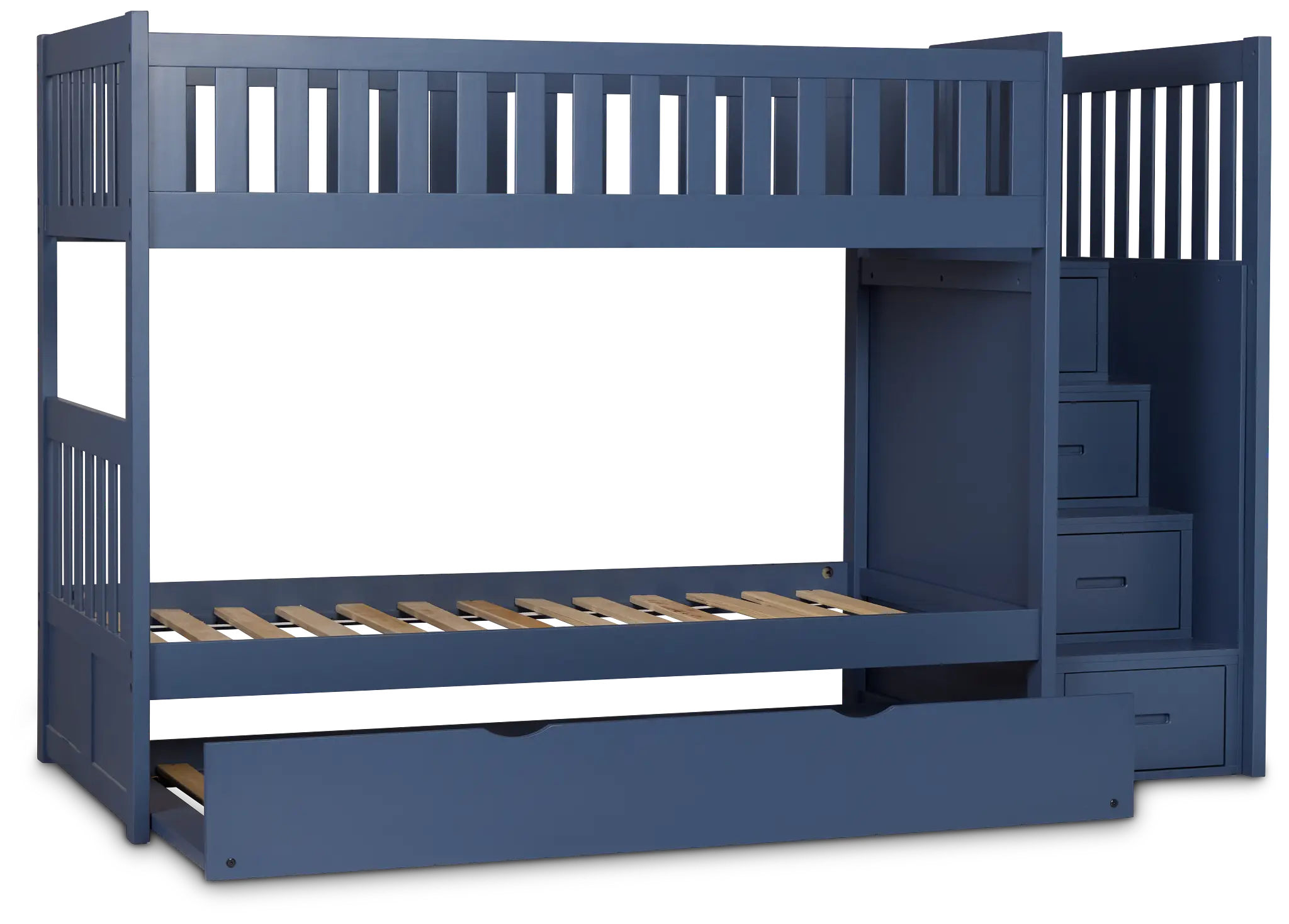 Charleston Dark Blue Step Trundle Bunk Bed Charleston Dark Blue Step Trundle Bunk Bed
