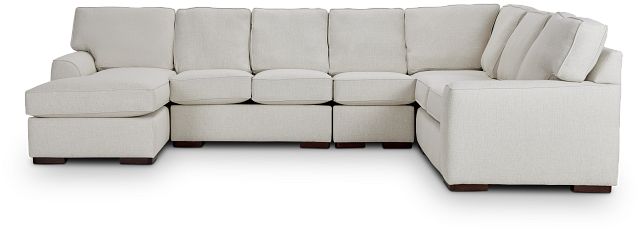 Austin White Fabric Large Left Chaise Sectional (3)