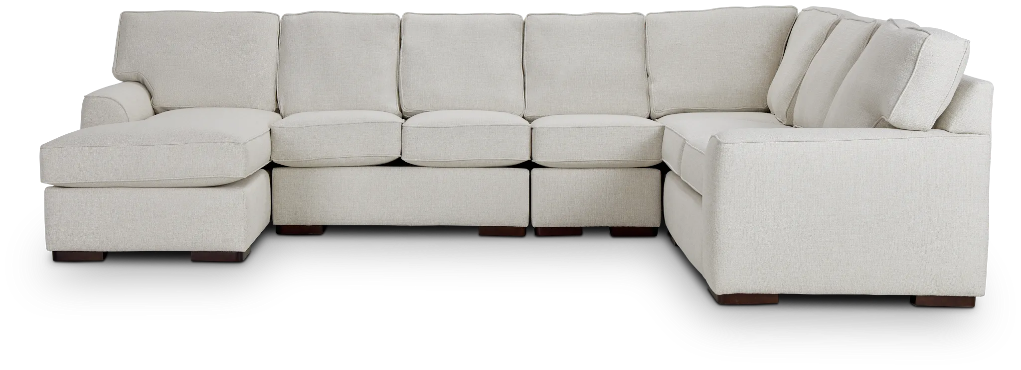 Austin White Fabric Large Left Chaise Sectional