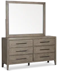 Alden Gray Dresser & Mirror