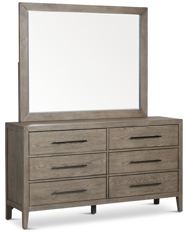 Alden Gray Dresser & Mirror