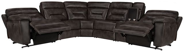 Phoenix Dark Gray Micro Small Two-arm Power Reclining Sectional (2)