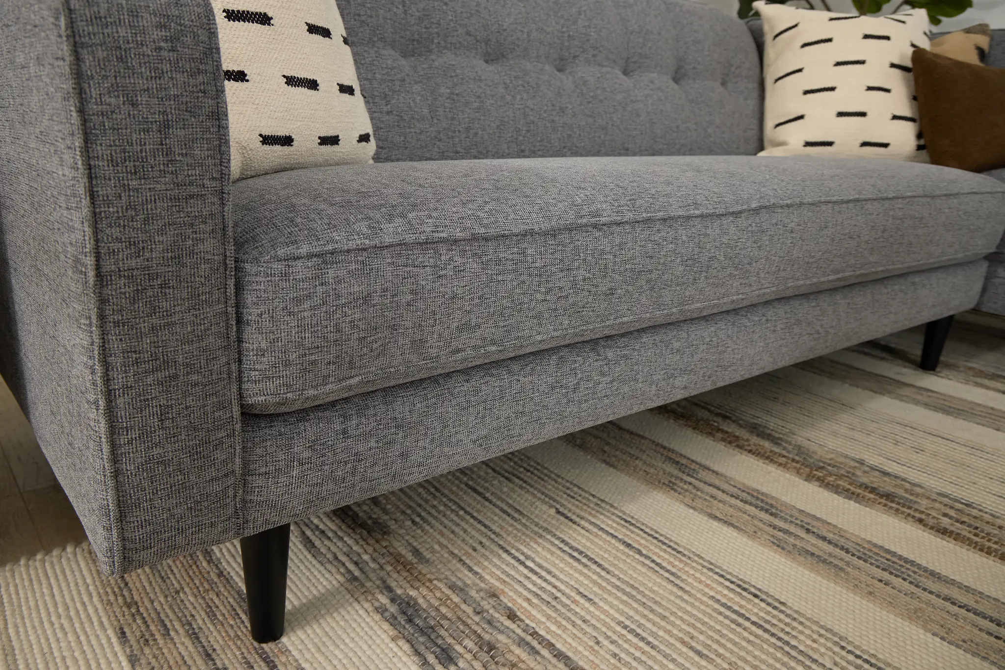 Milo Gray Fabric Small Right Bumper Sectional Milo Gray Fabric Small Right Bumper Sectional