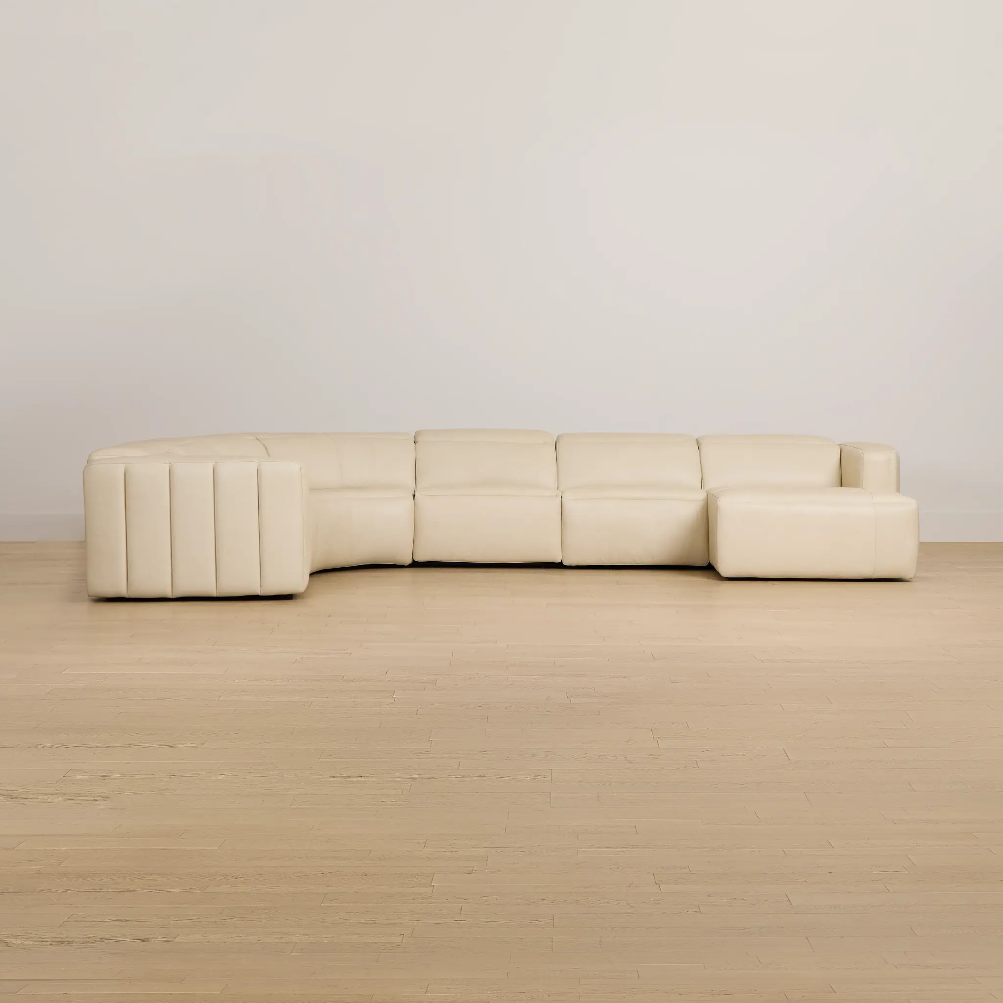 Jace Ivory Lthr/vinyl Small Dual Power Right Chaise Sectional Jace Ivory Lthr/vinyl Small Dual Power Right Chaise Sectional