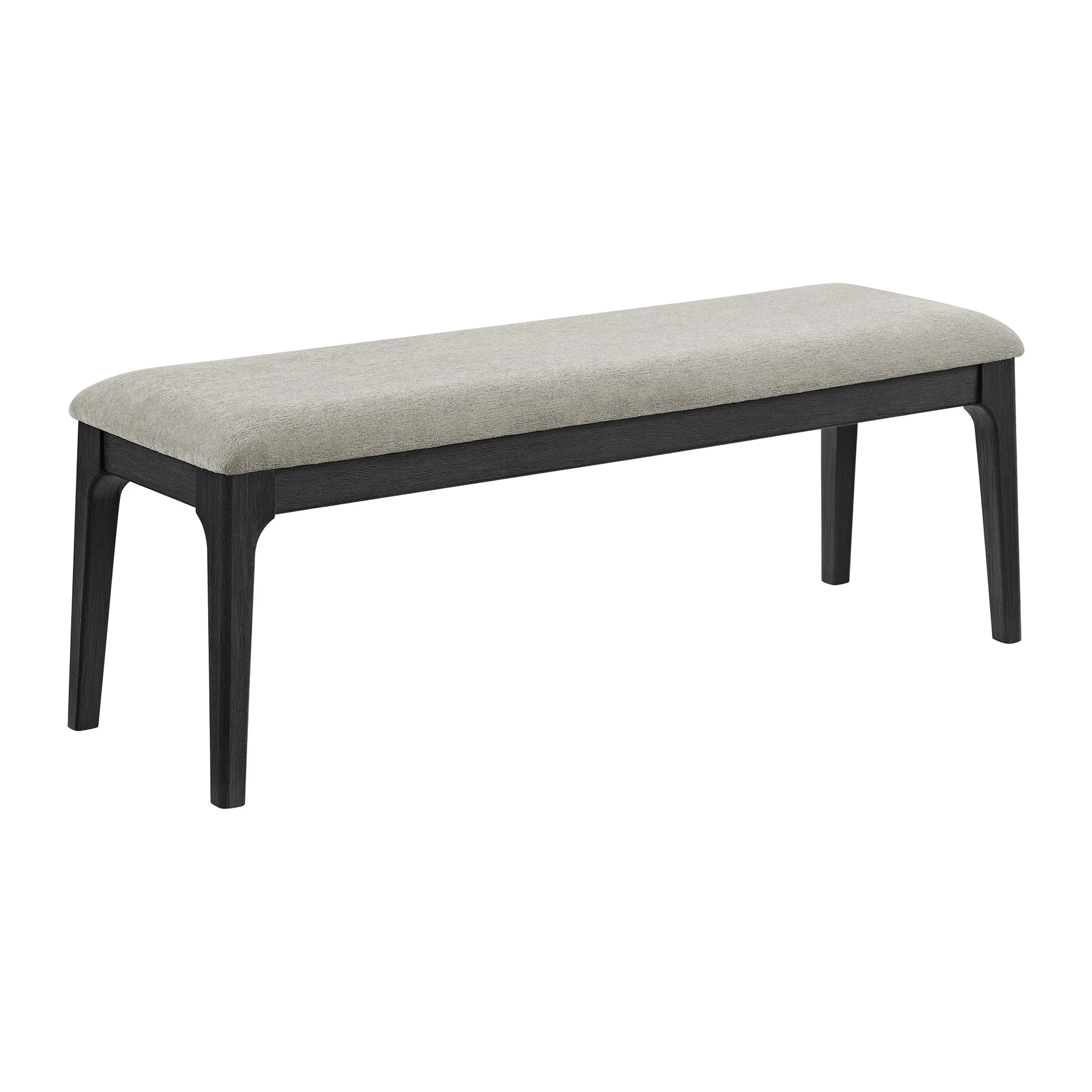 Kerensa Black Rect Table With 4 Upholstered Side Chairs & Bench