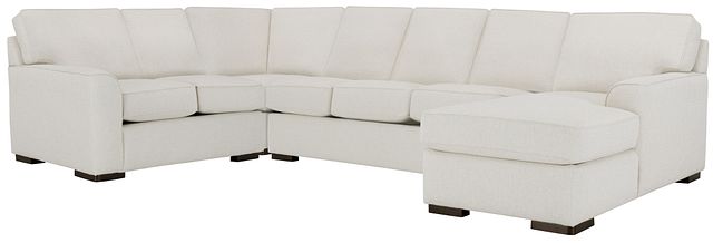 Austin White Cool Mfoam Right Chaise Memory Foam Sleeper Sectional