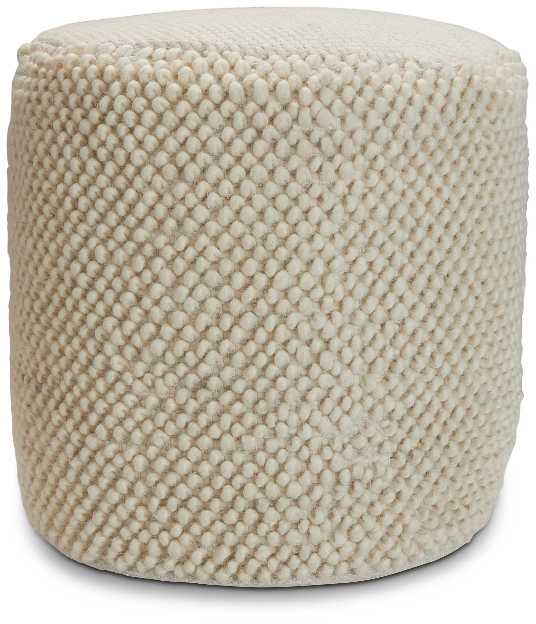 Jordan Ivory Round Accent Pouf