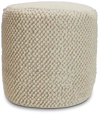 Jordan Ivory Round Accent Pouf