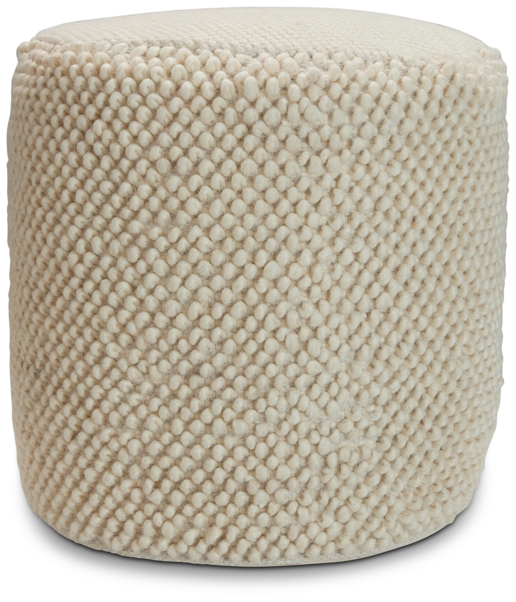 Jordan Ivory Round Accent Pouf