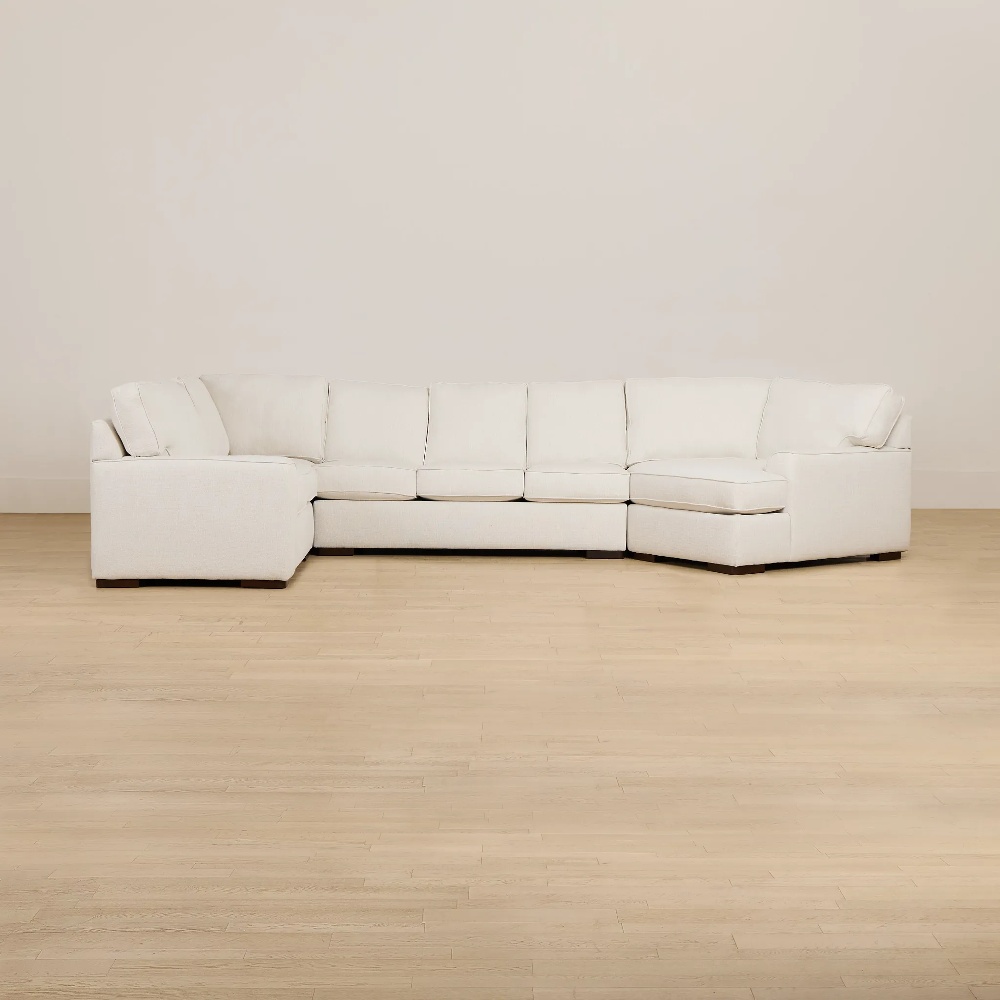 Sinclair Light Beige Fabric Right Cuddler Memory Foam Sleeper Sectional